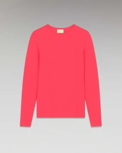 Clearance FROM FUTURE Pull Col Rond T-Shirt Leger Coral Pink