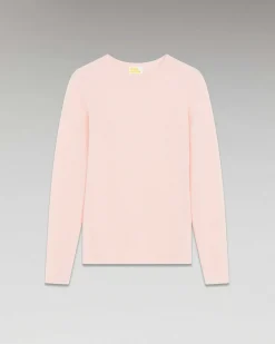 Online FROM FUTURE Pull Col Rond T-Shirt Leger Rose Poudre