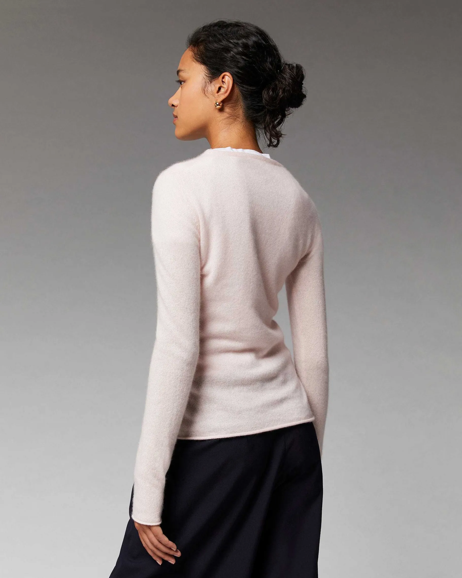 Sale FROM FUTURE Pull Col Rond T-Shirt Leger Noir
