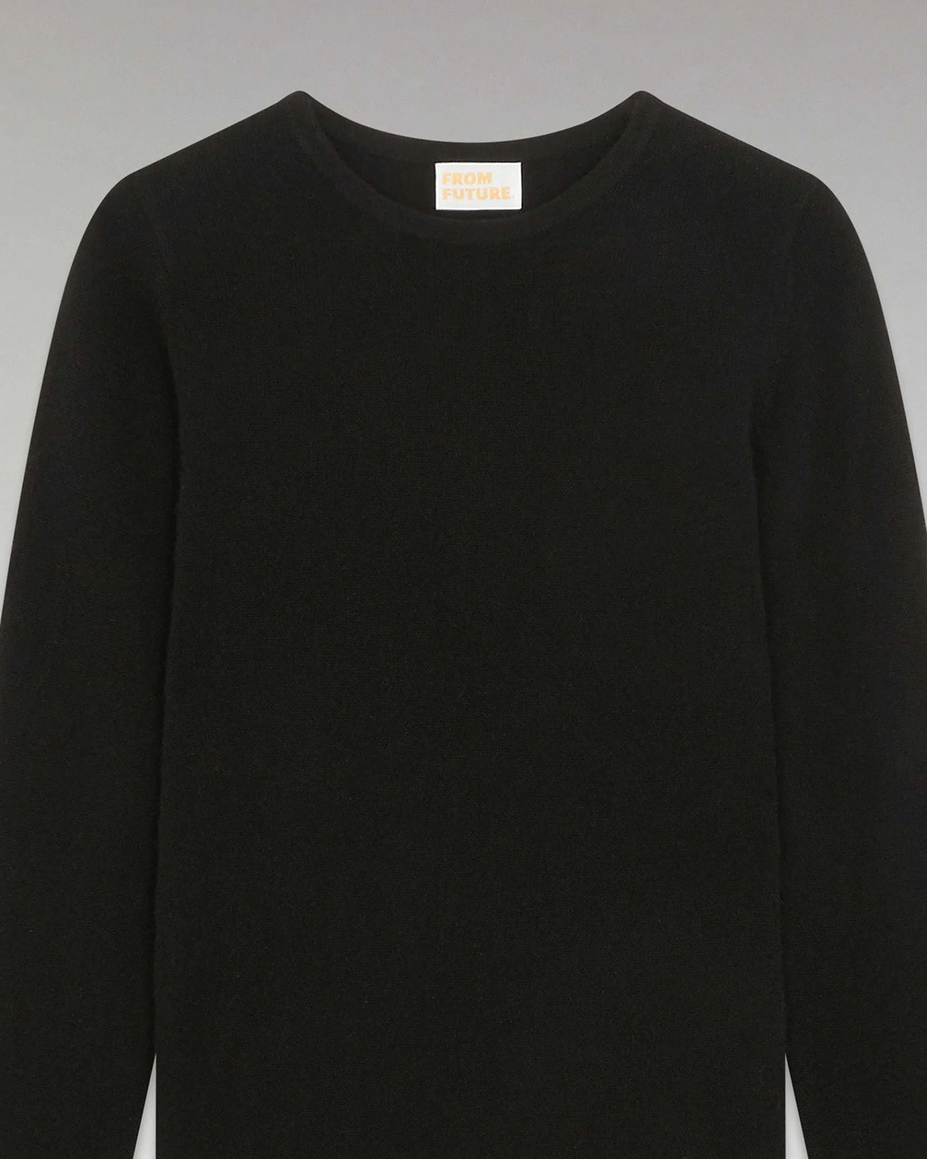 Sale FROM FUTURE Pull Col Rond T-Shirt Leger Noir