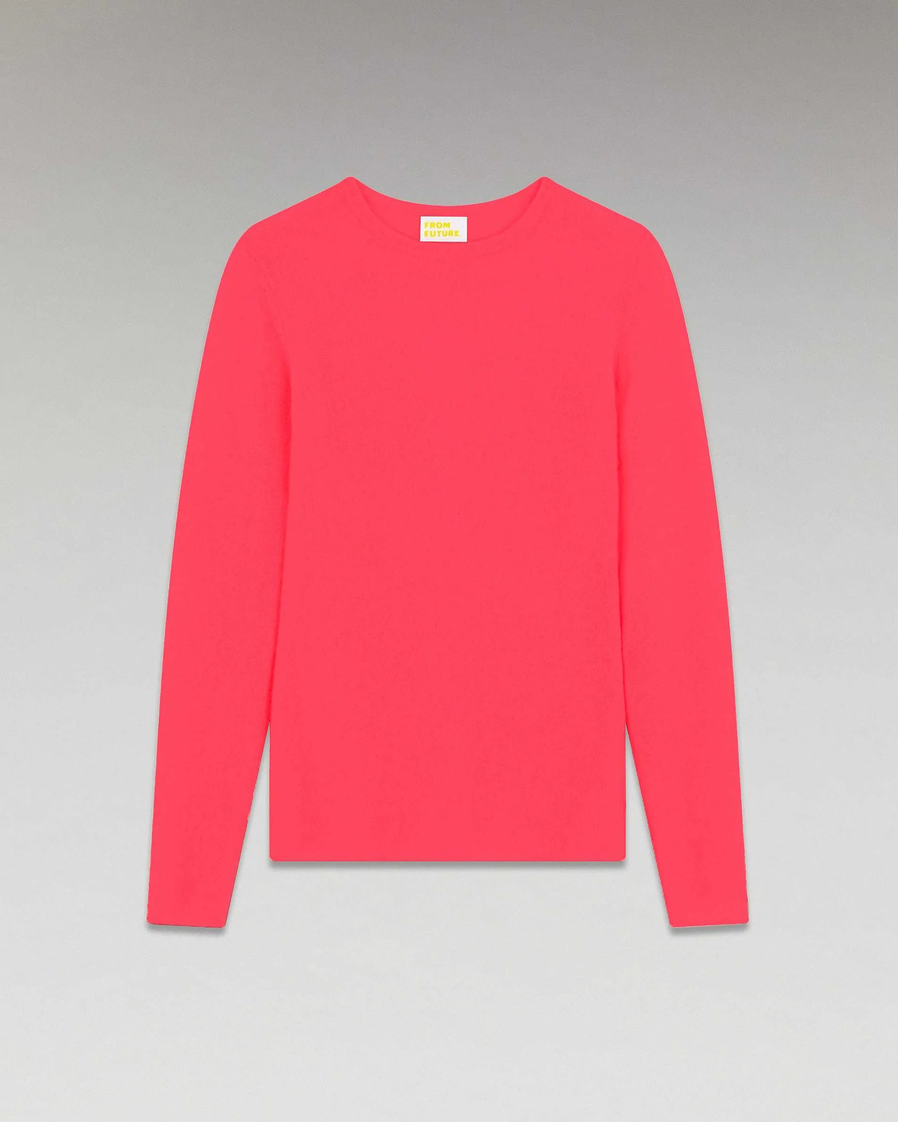 Sale FROM FUTURE Pull Col Rond T-Shirt Leger Coral Pink