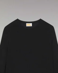FROM FUTURE Pull Col Rond Uni Noir