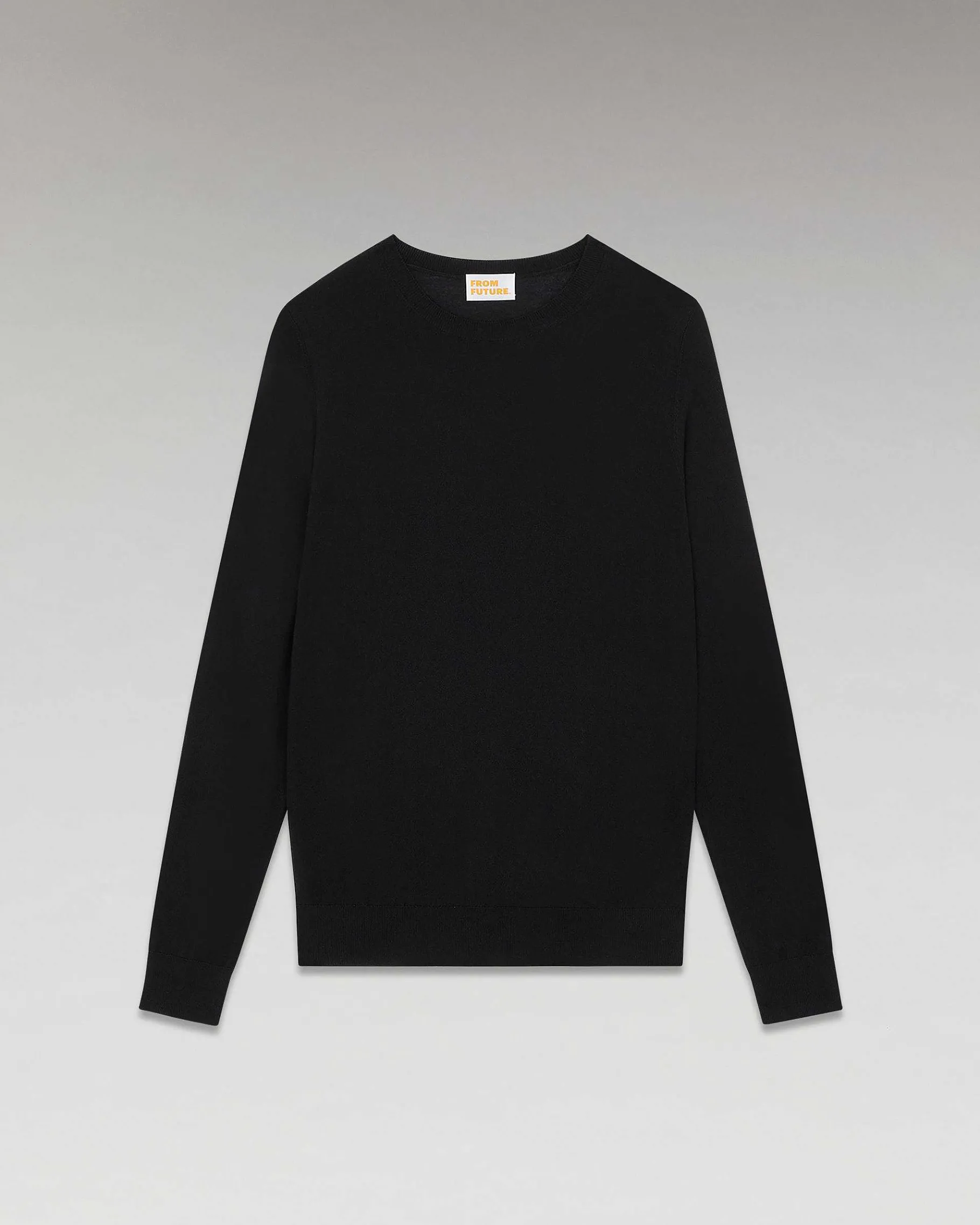 FROM FUTURE Pull Col Rond Uni Noir
