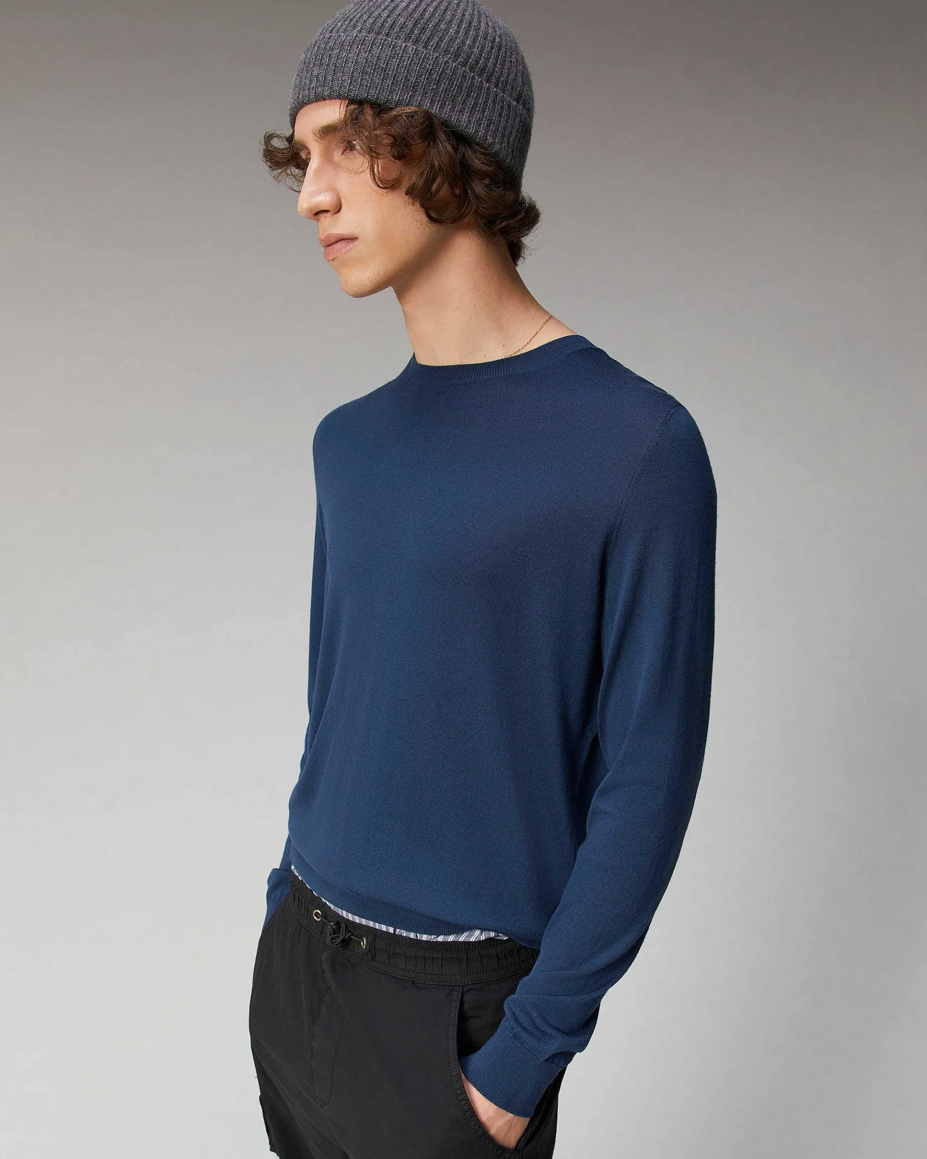 Outlet FROM FUTURE Pull Col Rond Uni Midnight Blue
