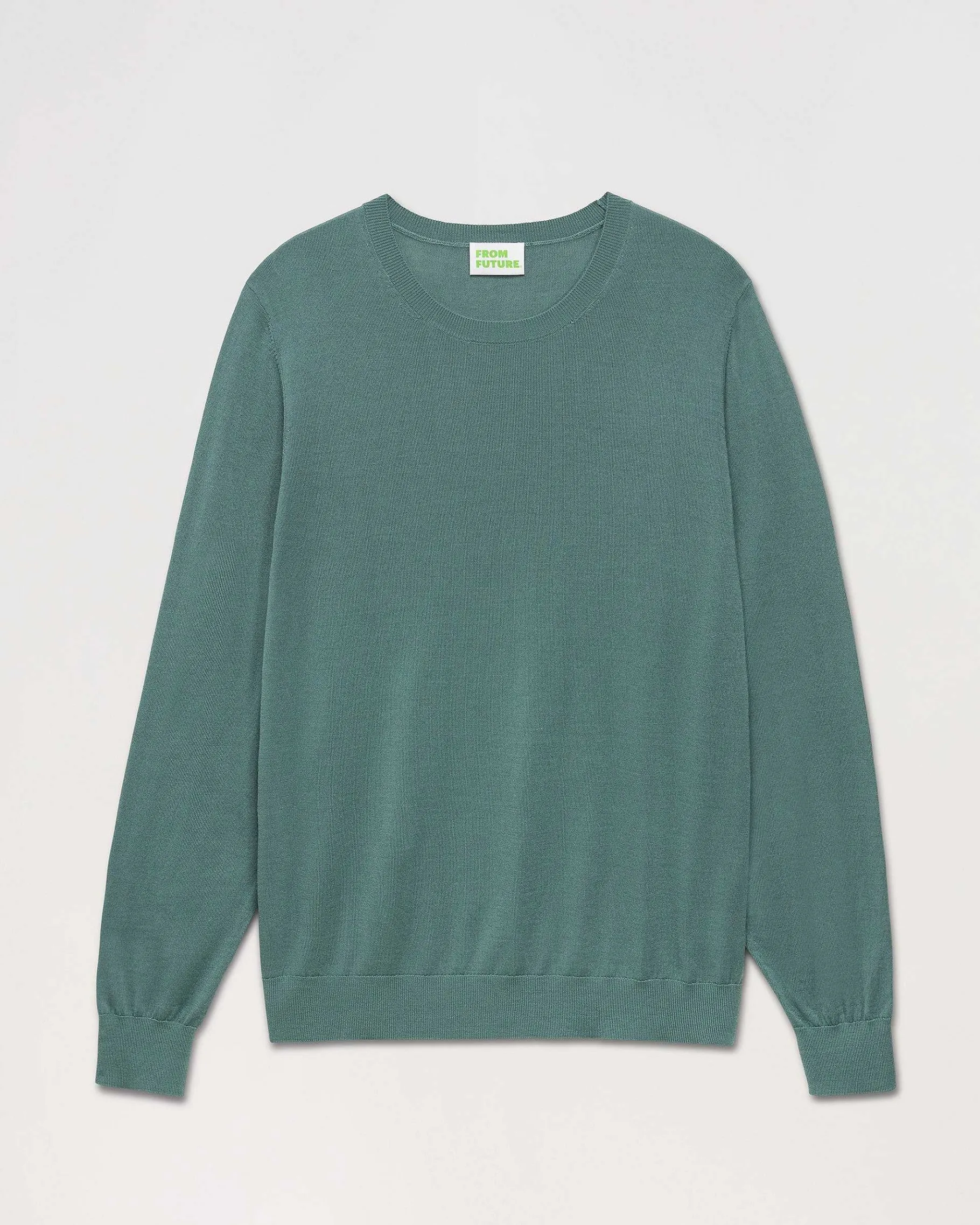 Clearance FROM FUTURE Pull Col Rond Uni Washed Green