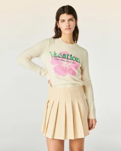 Hot FROM FUTURE Pull Col Rond Vacation Ecru