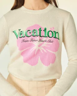 Online FROM FUTURE Pull Col Rond Vacation Ecru