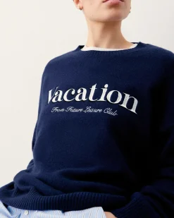 Online FROM FUTURE Pull Col Rond Vacation Club College Blue