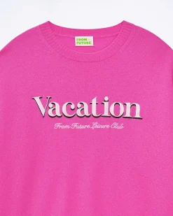 Outlet FROM FUTURE Pull Col Rond Vacation Club Tropical Pink
