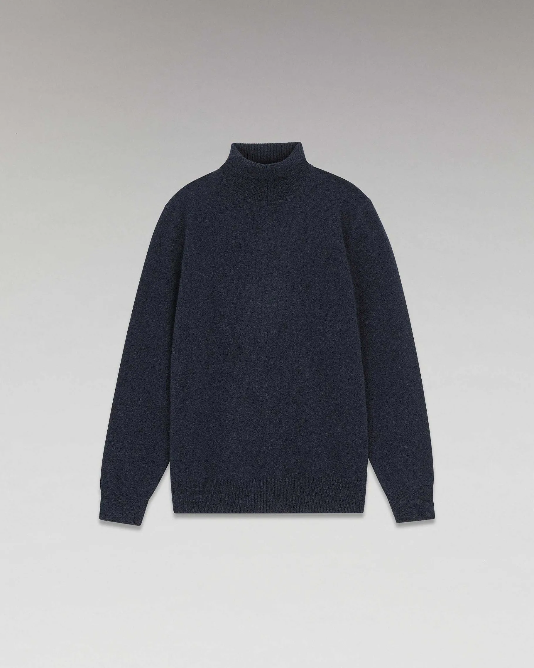 Outlet FROM FUTURE Pull Col Roule Basique Bleu Chine