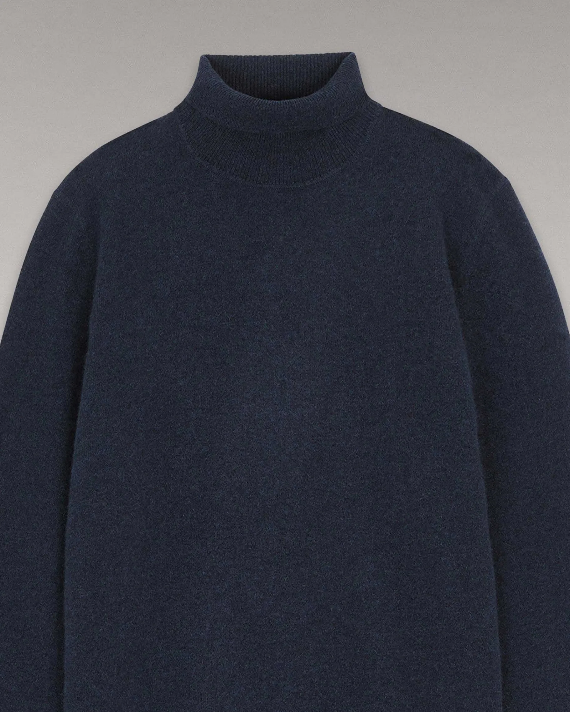 Outlet FROM FUTURE Pull Col Roule Basique Bleu Chine