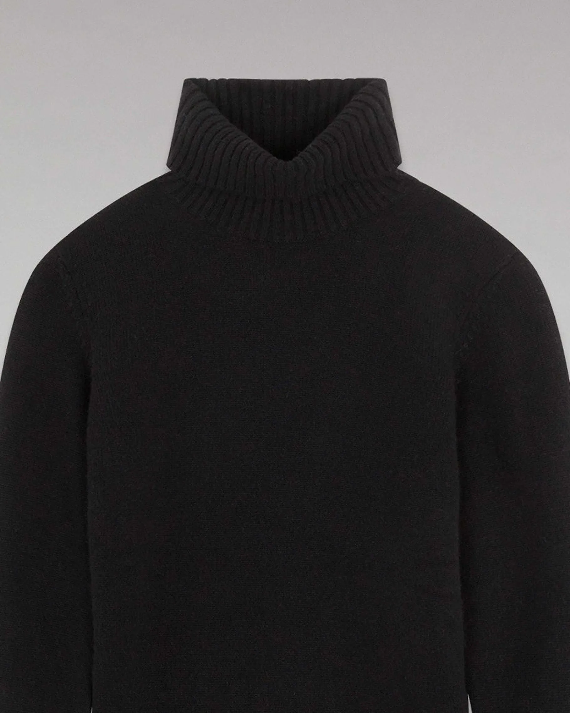 Outlet FROM FUTURE Pull Col Roule Basique Noir