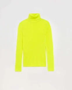 Clearance FROM FUTURE Pull Col Roule Basique Jaune Fluo
