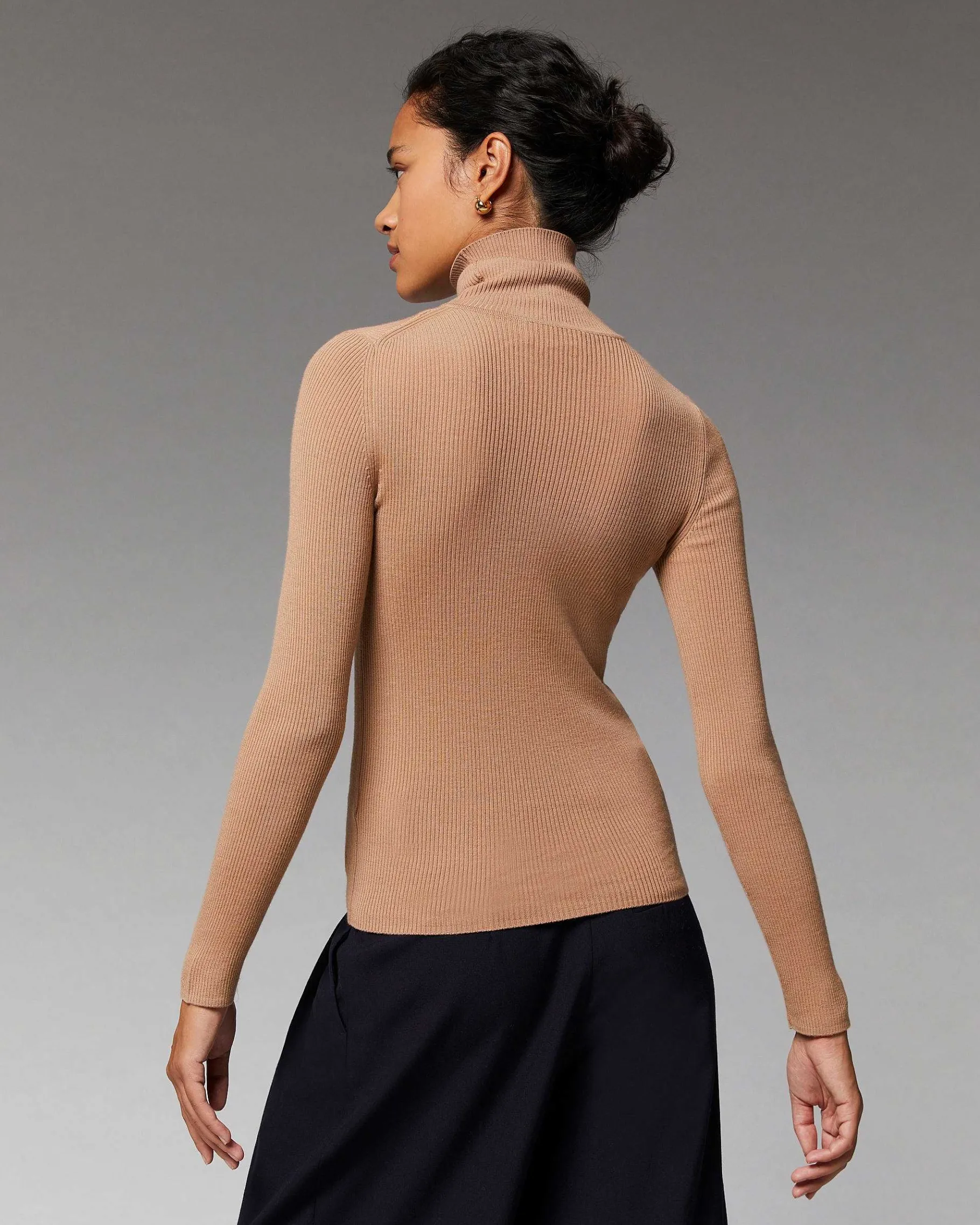 Online FROM FUTURE Pull Col Roule Basique Navy