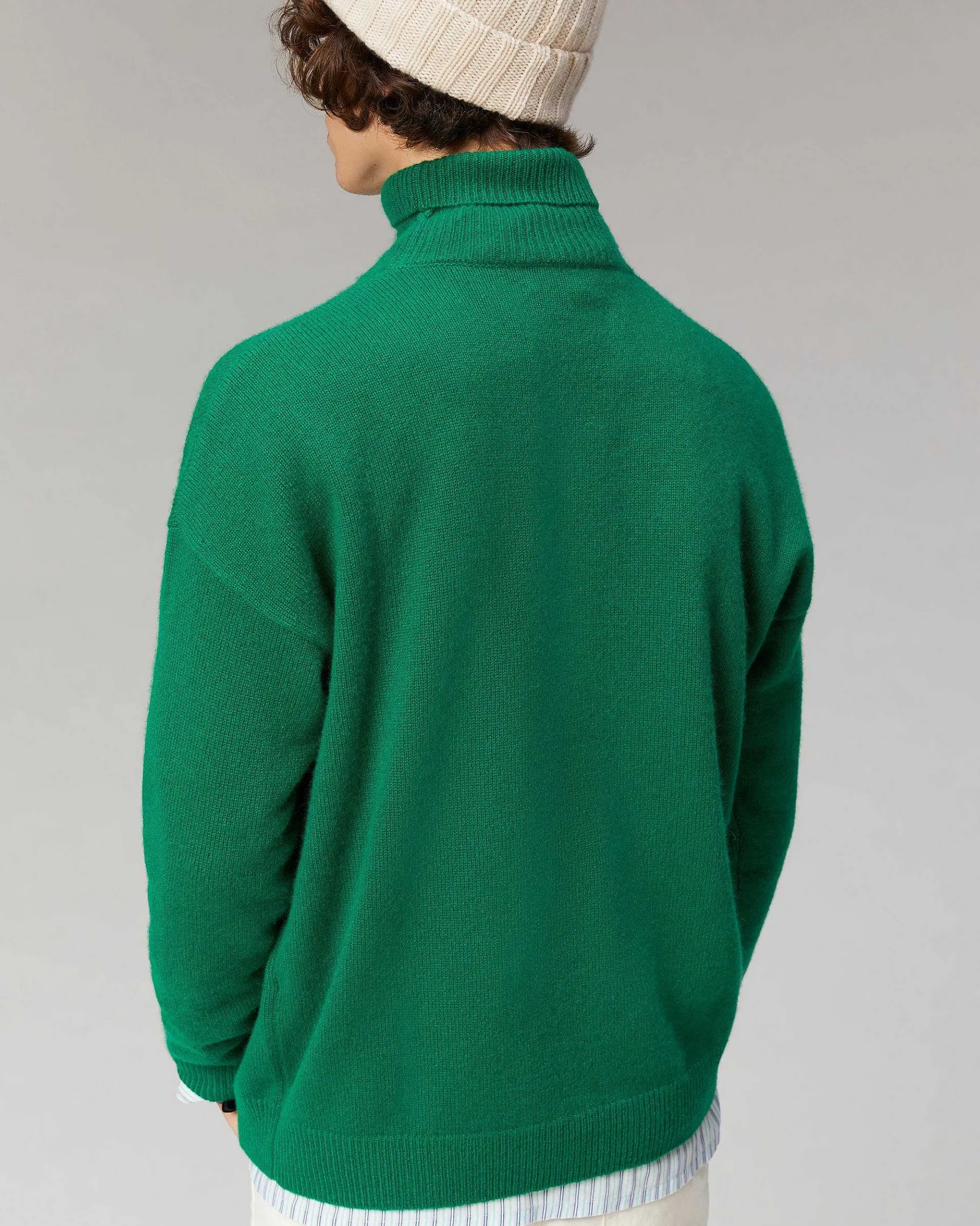 FROM FUTURE Pull Col Roule Oversize Forest Green