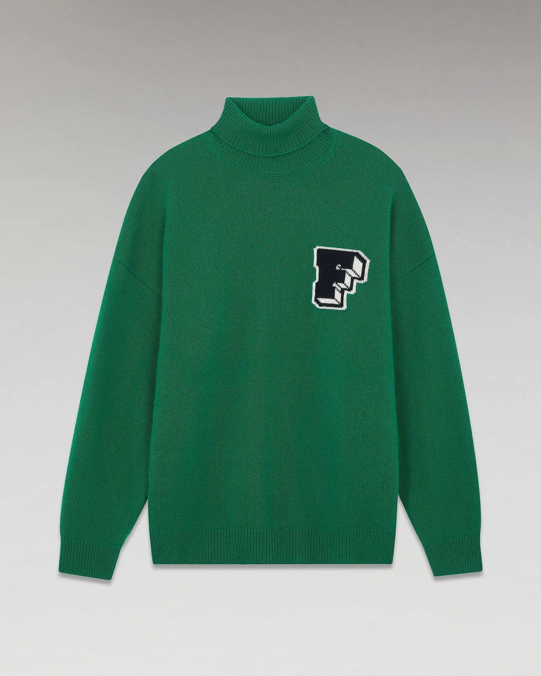FROM FUTURE Pull Col Roule Oversize Forest Green