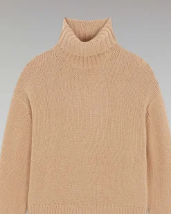Discount FROM FUTURE Pull Col Roule Oversize Camel