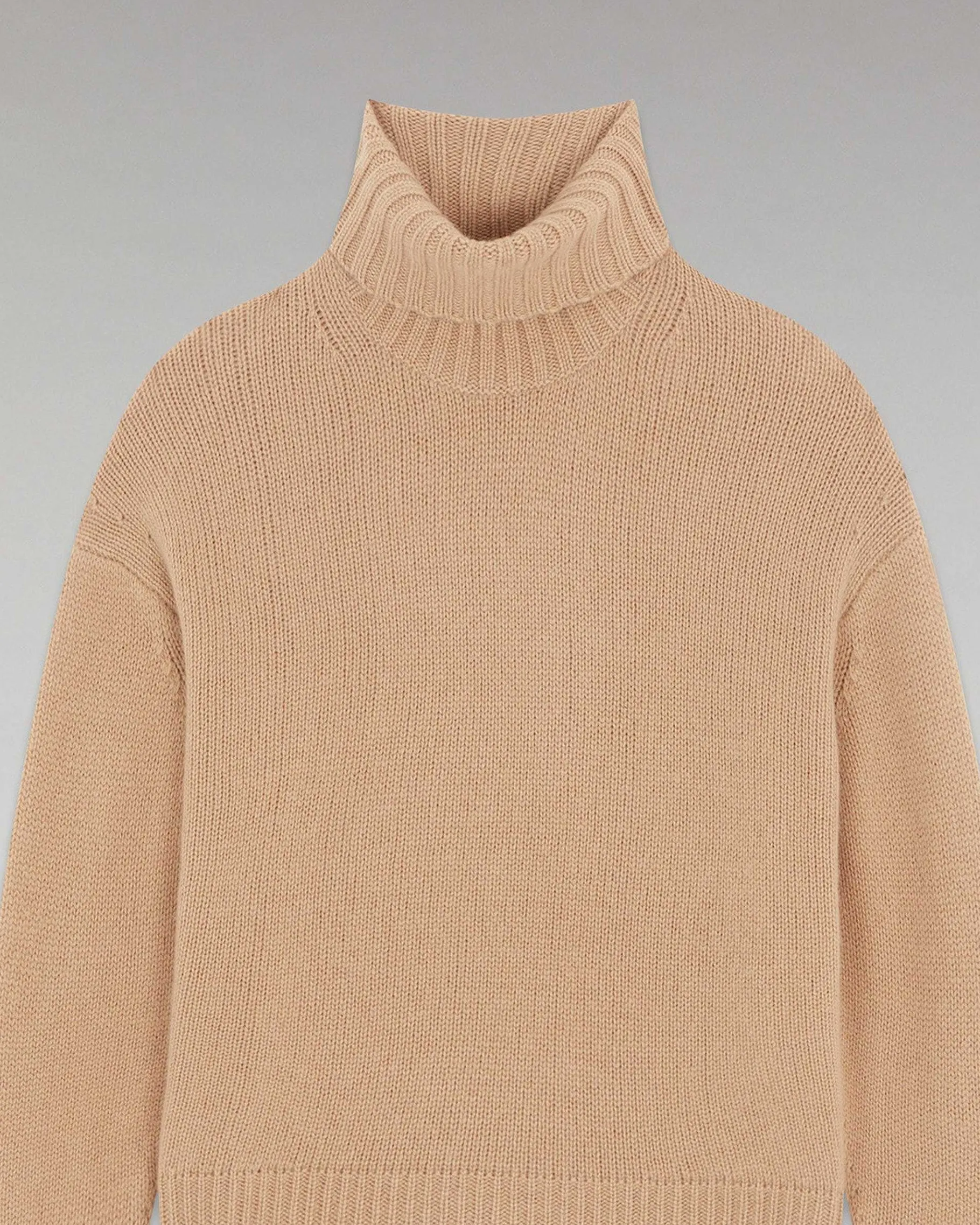 Discount FROM FUTURE Pull Col Roule Oversize Camel