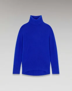 FROM FUTURE Pull Col Roule Oversize Pop Blue