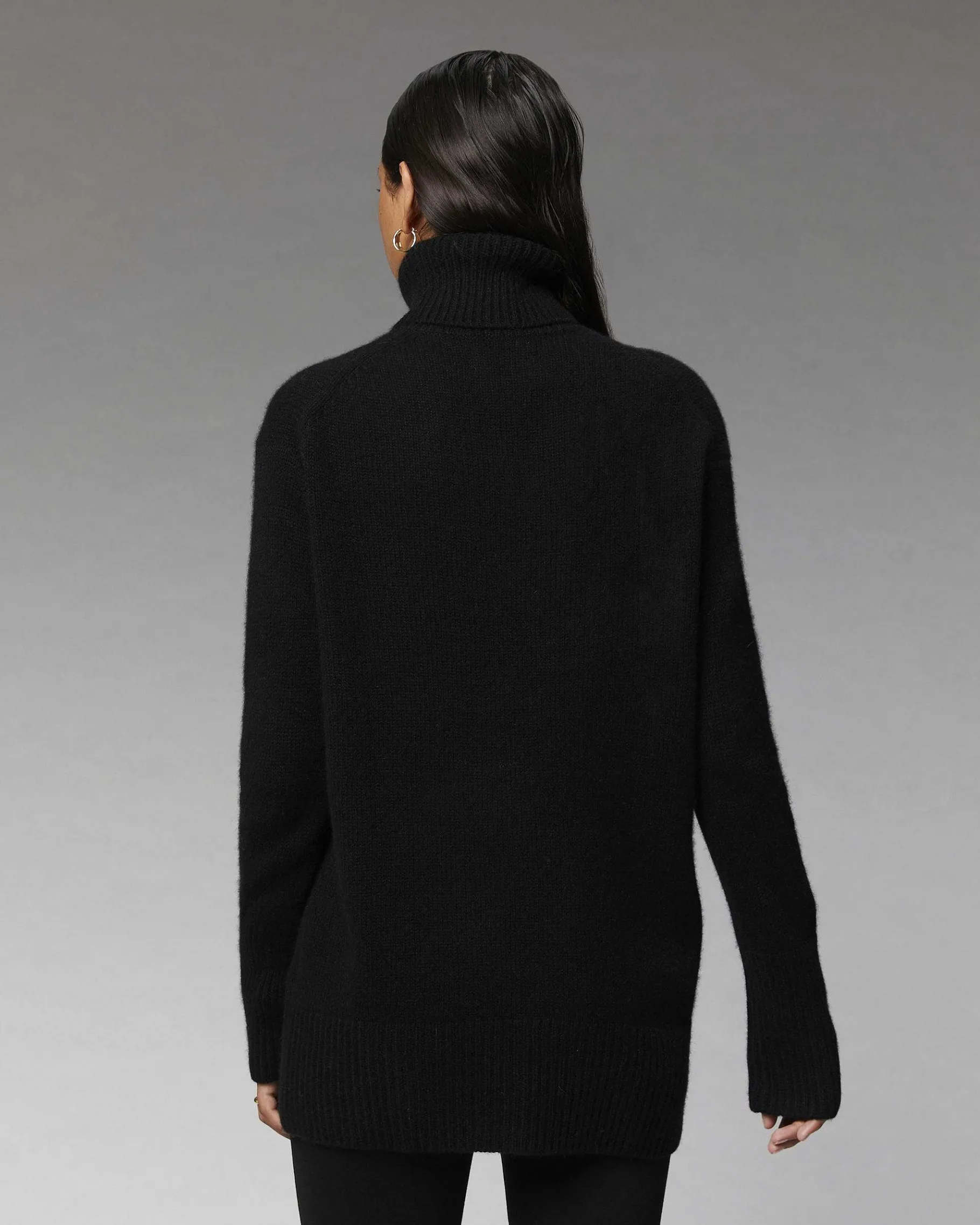 Outlet FROM FUTURE Pull Col Roule Oversize Gris Chine Clair