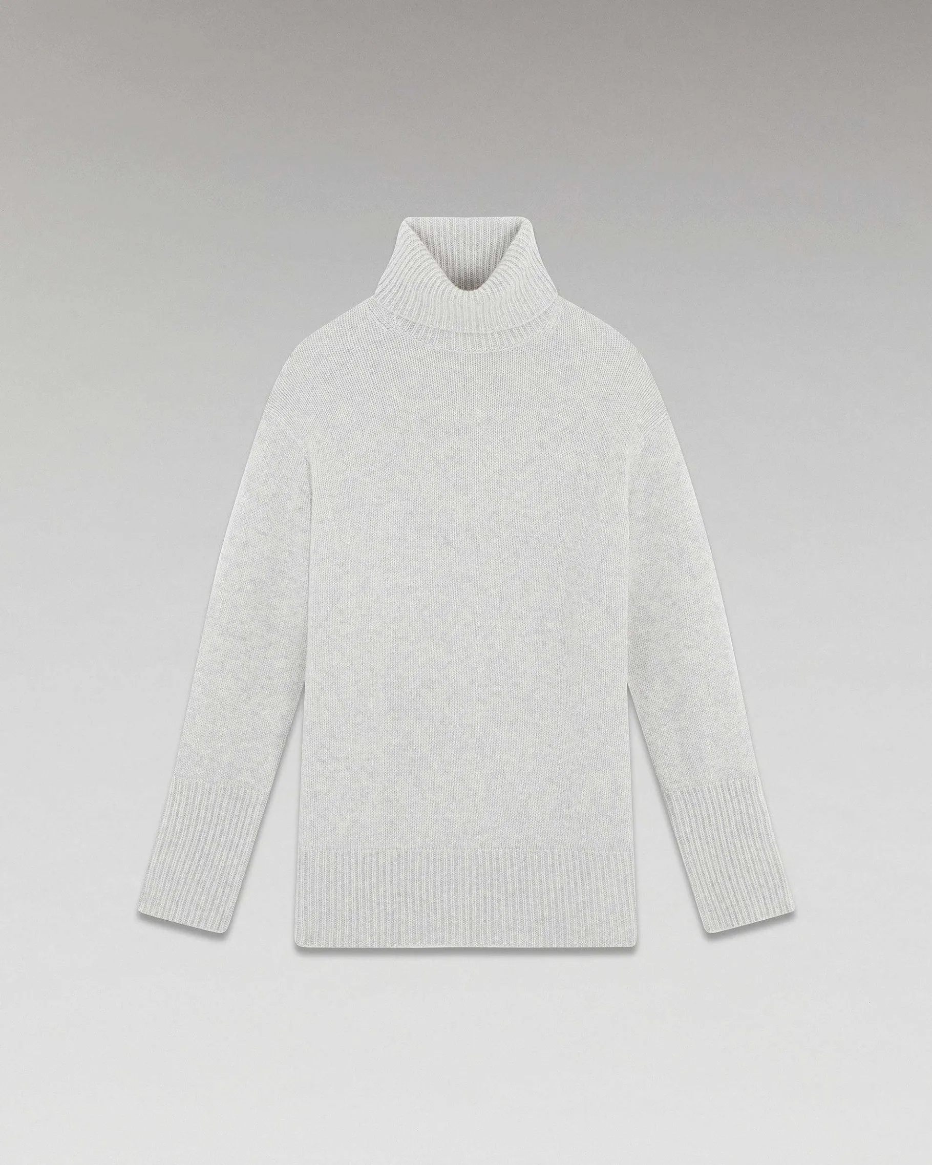 Outlet FROM FUTURE Pull Col Roule Oversize Gris Chine Clair