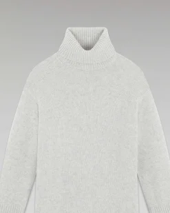 Outlet FROM FUTURE Pull Col Roule Oversize Gris Chine Clair