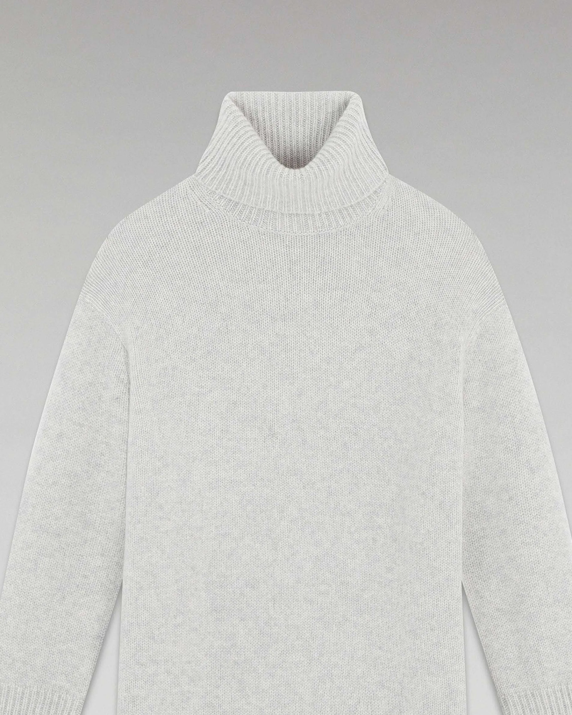 Outlet FROM FUTURE Pull Col Roule Oversize Gris Chine Clair