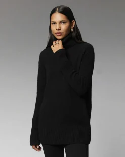 FROM FUTURE Pull Col Roule Oversize Beige Chine