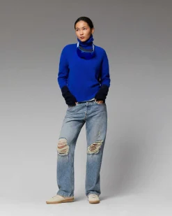 Online FROM FUTURE Pull Col Roule Oversize Navy