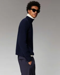 Sale FROM FUTURE Pull Col Roule Oversize Leger Navy