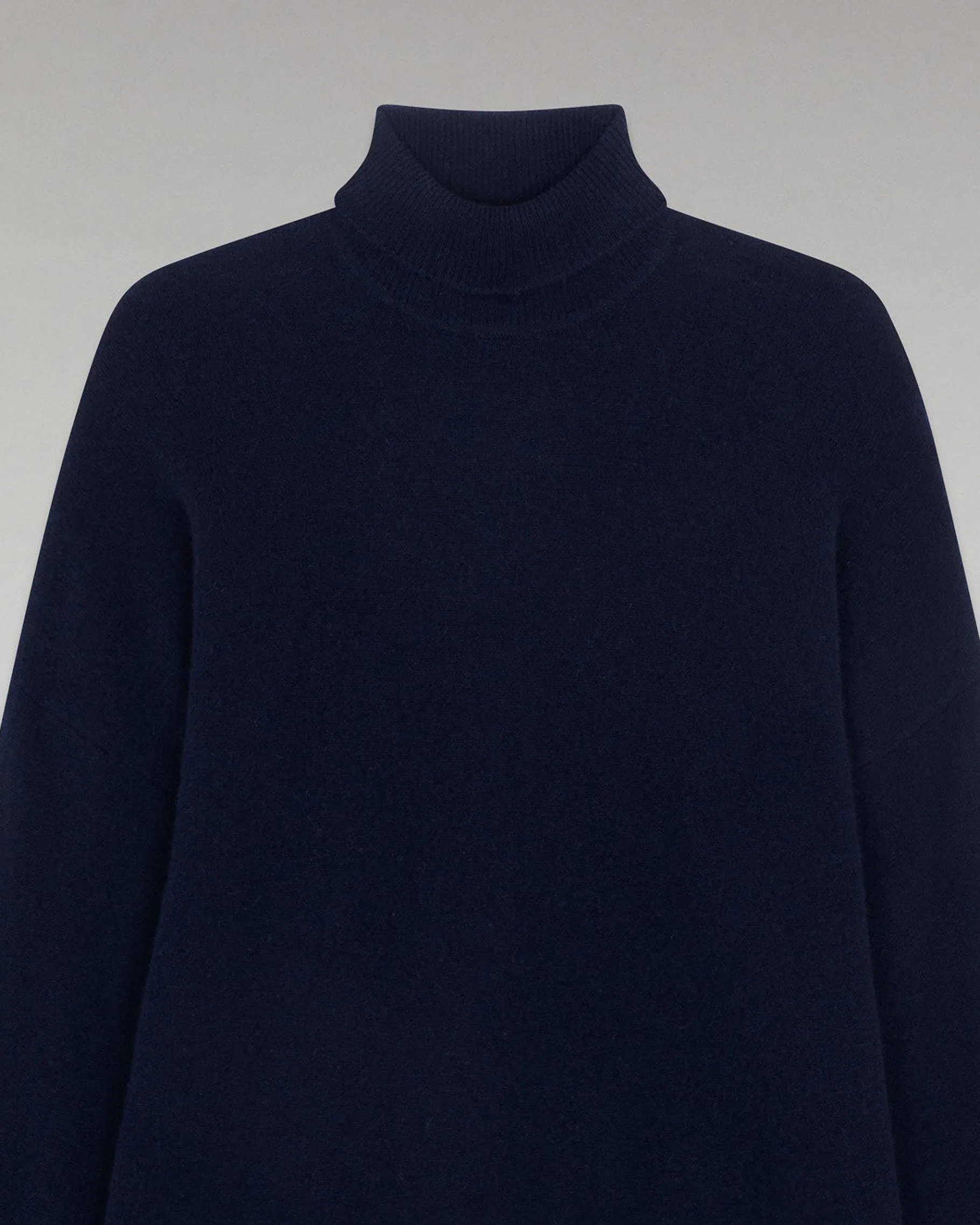 Sale FROM FUTURE Pull Col Roule Oversize Leger Navy