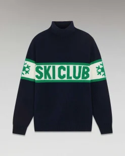 Sale FROM FUTURE Pull Col Roule Ski Club Navy