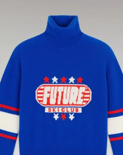 FROM FUTURE Pull Col Roule Ski Club Pop Blue