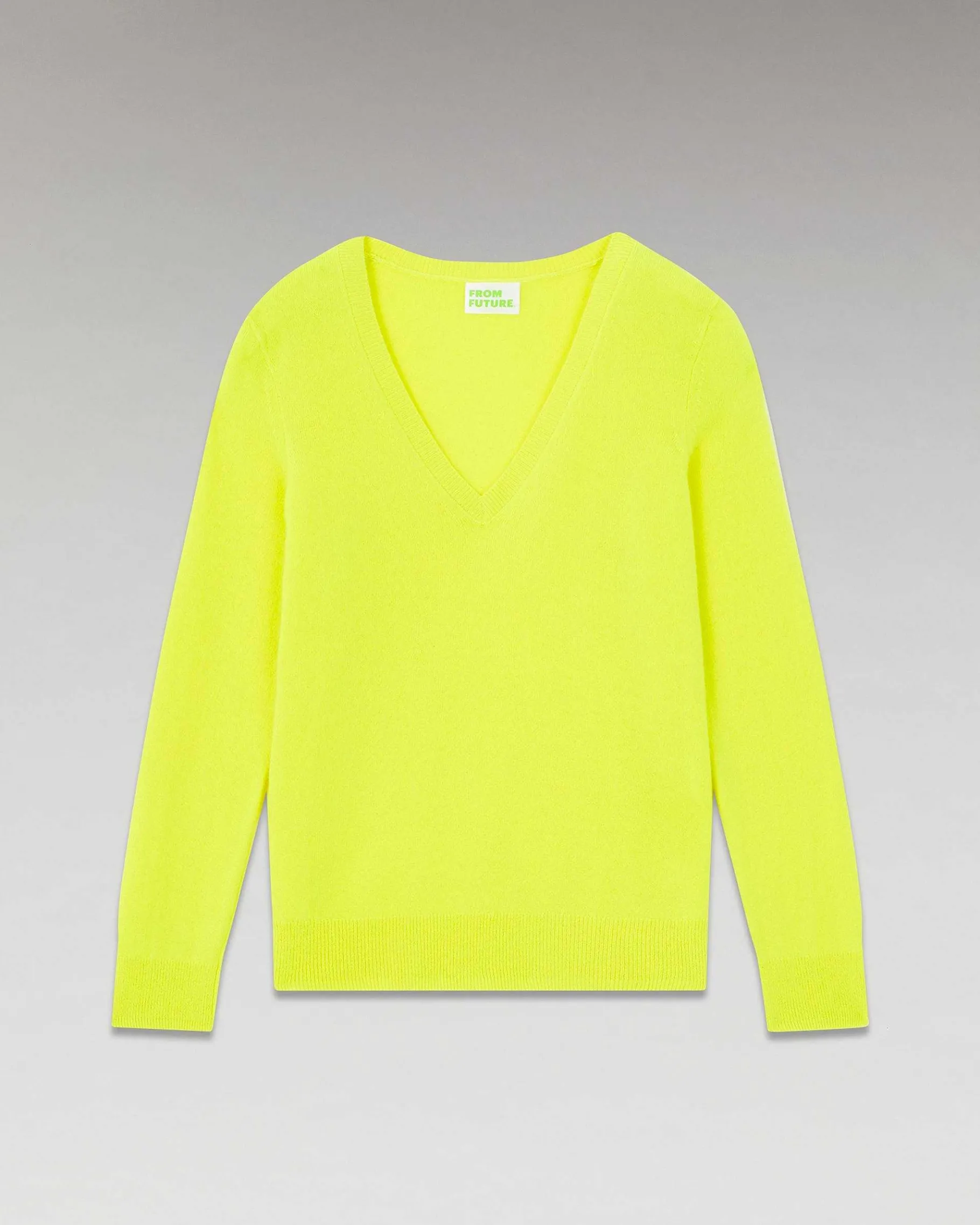 Clearance FROM FUTURE Pull Col V Basique Jaune Fluo