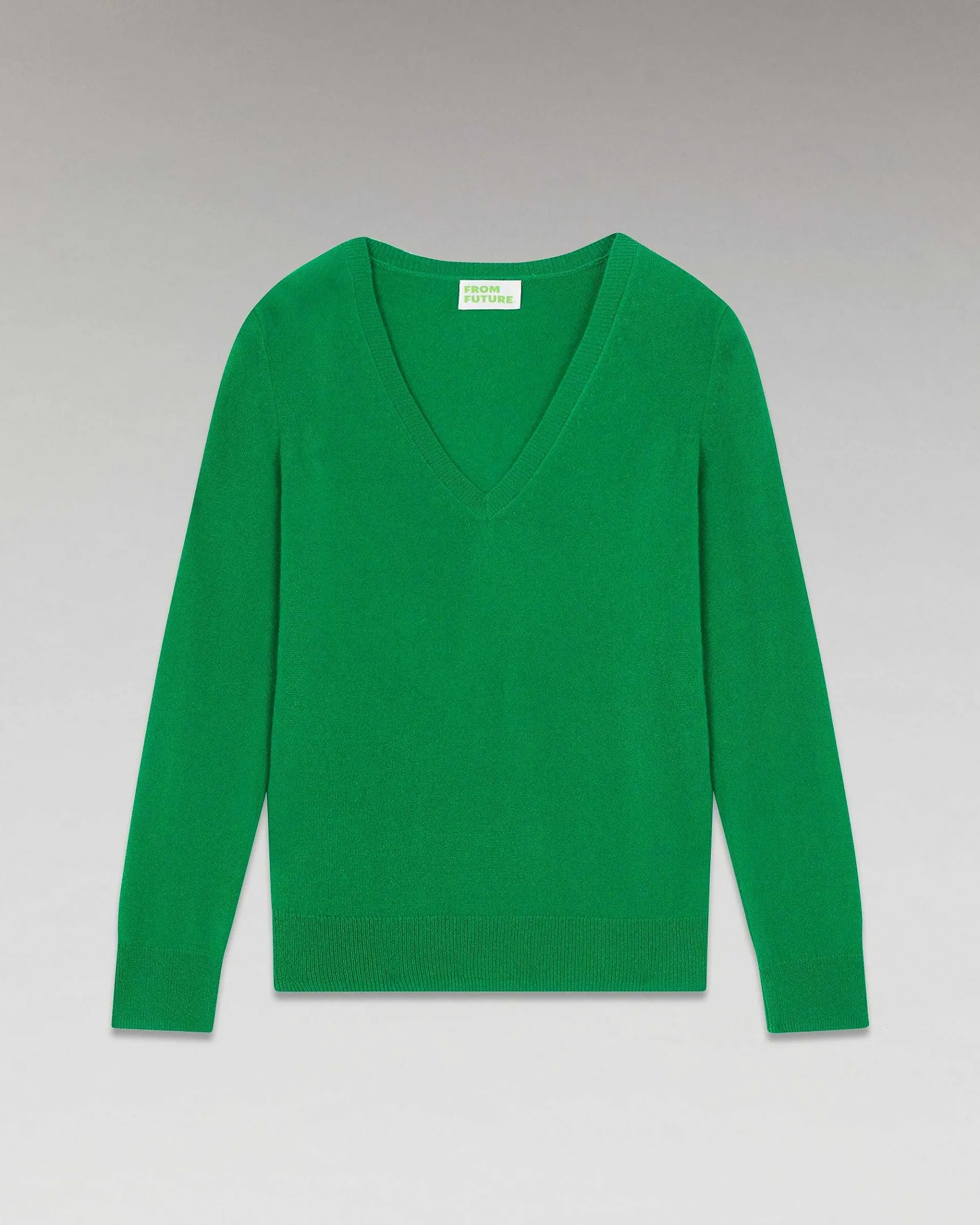 Outlet FROM FUTURE Pull Col V Basique Winter Green