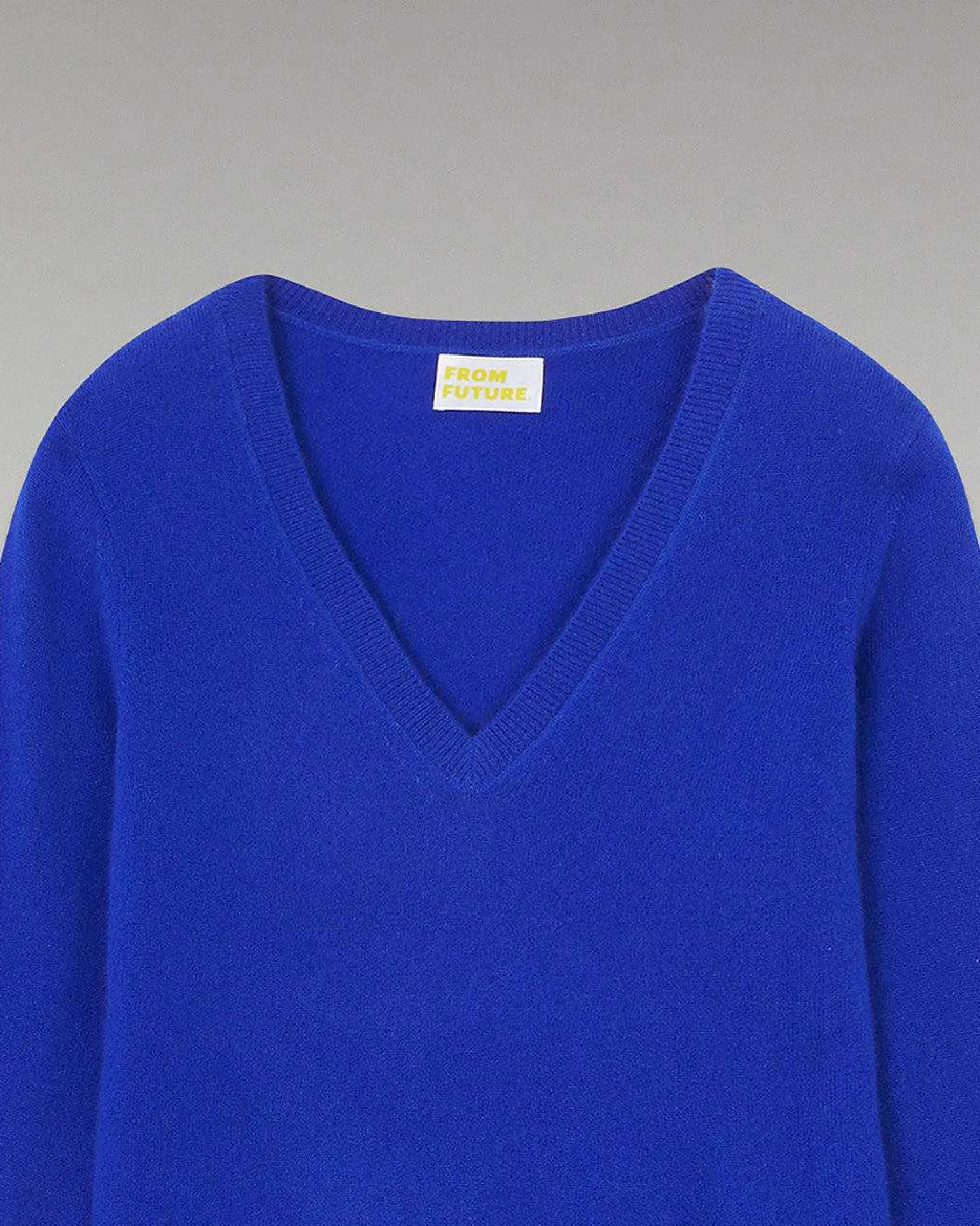 Hot FROM FUTURE Pull Col V Basique Pop Blue