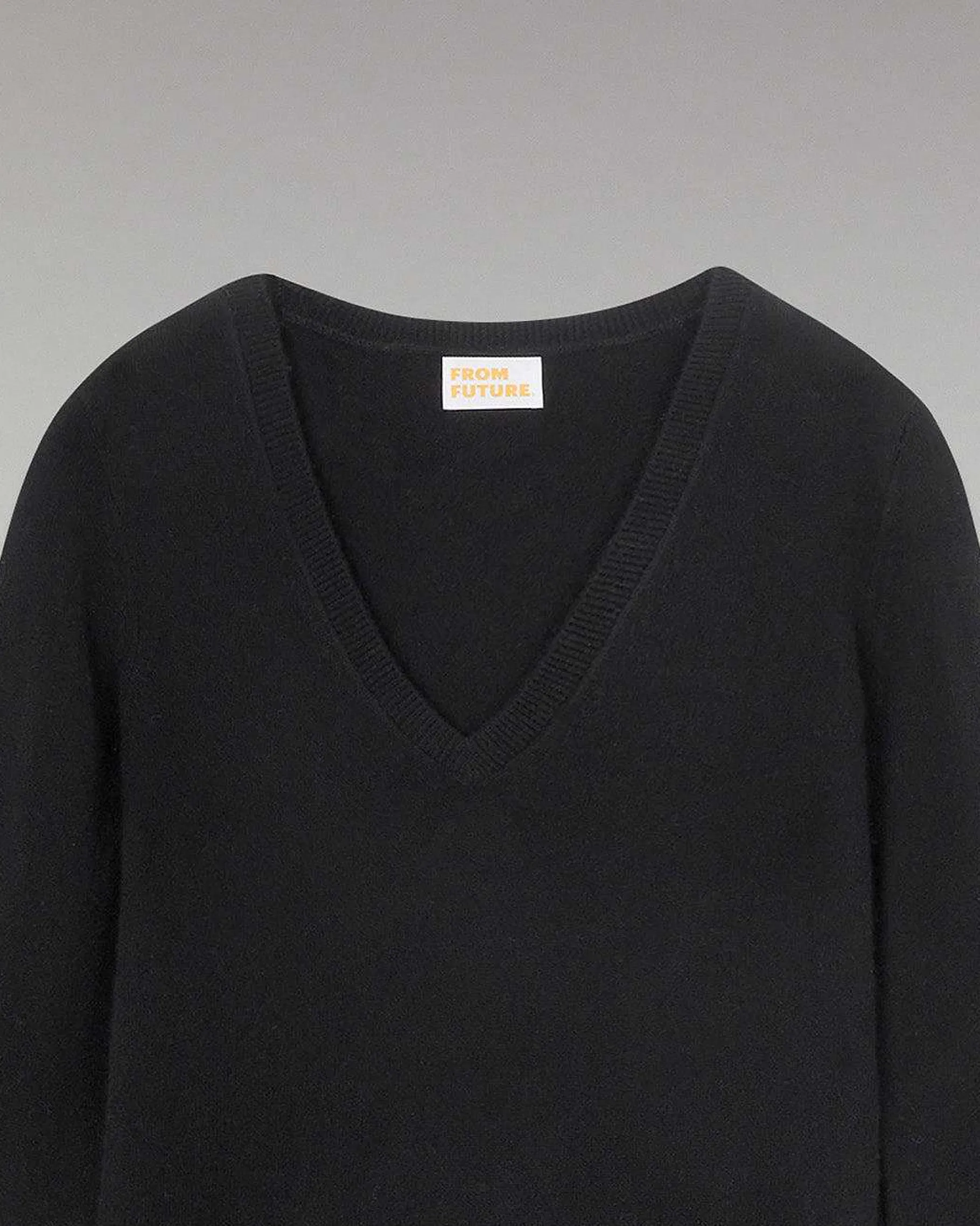 Online FROM FUTURE Pull Col V Basique Noir