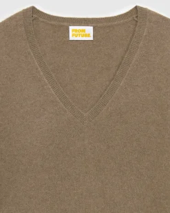 Sale FROM FUTURE Pull Col V Basique Taupe