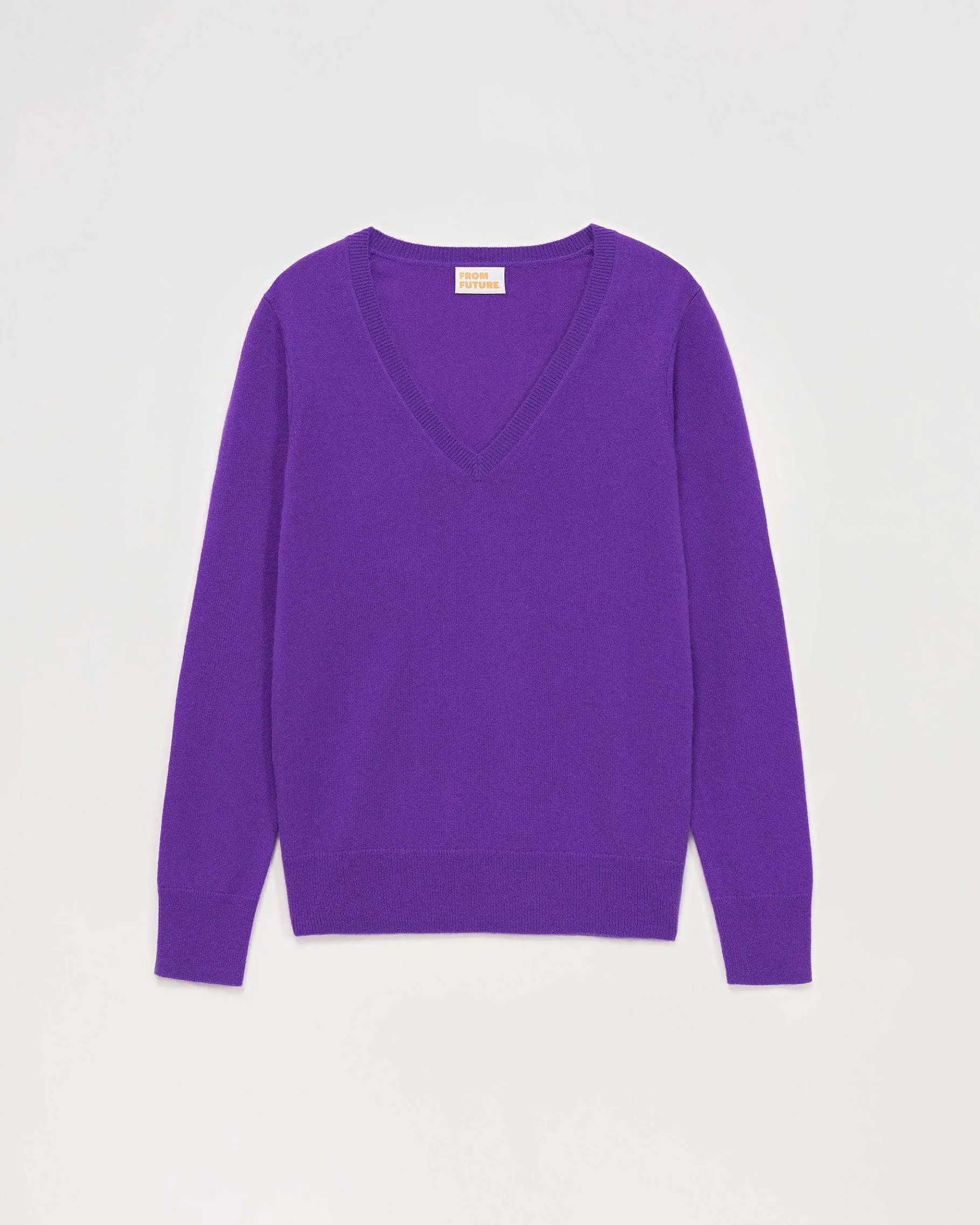Hot FROM FUTURE Pull Col V Basique Violet Fluo