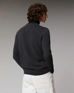 New FROM FUTURE Pull Col V Basique Anthracite