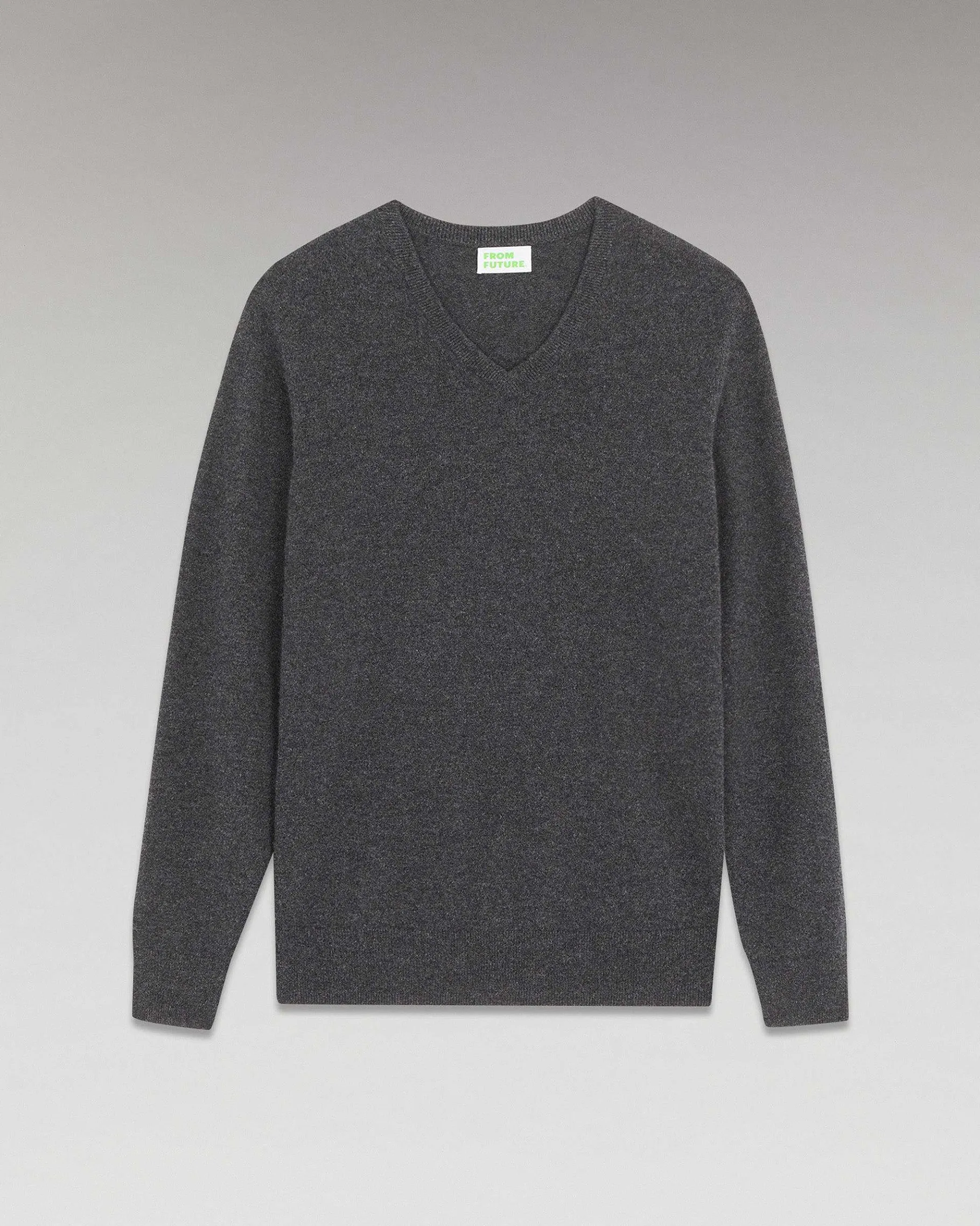 New FROM FUTURE Pull Col V Basique Anthracite