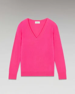 Discount FROM FUTURE Pull Col V Basique Winter Fuschia