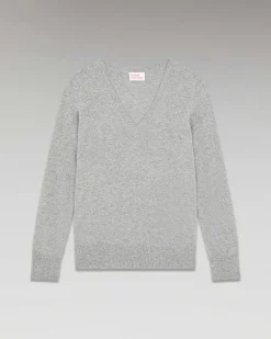 Sale FROM FUTURE Pull Col V Basique Gris Chine Fonce