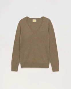 Discount FROM FUTURE Pull Col V Basique Taupe