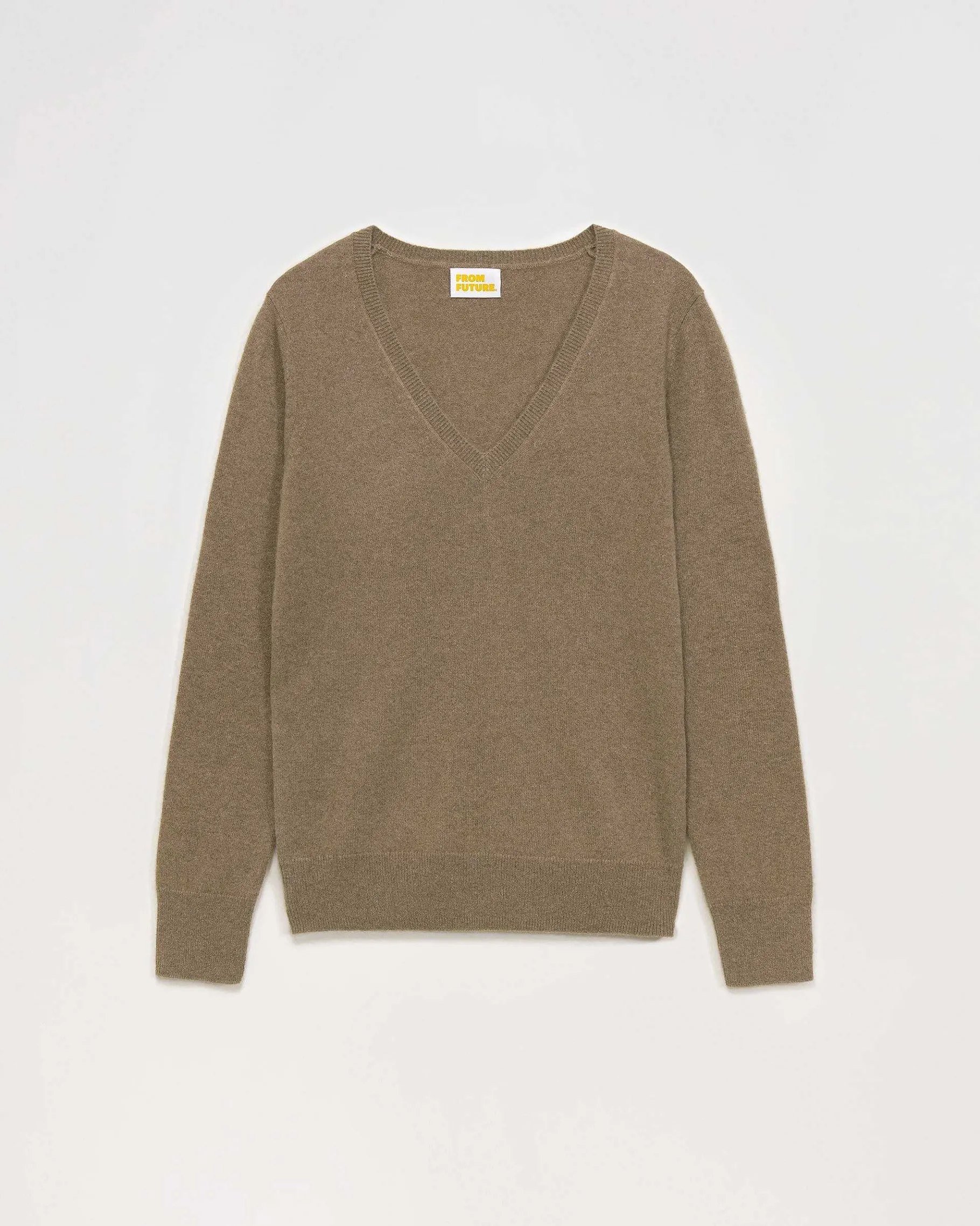 Discount FROM FUTURE Pull Col V Basique Taupe