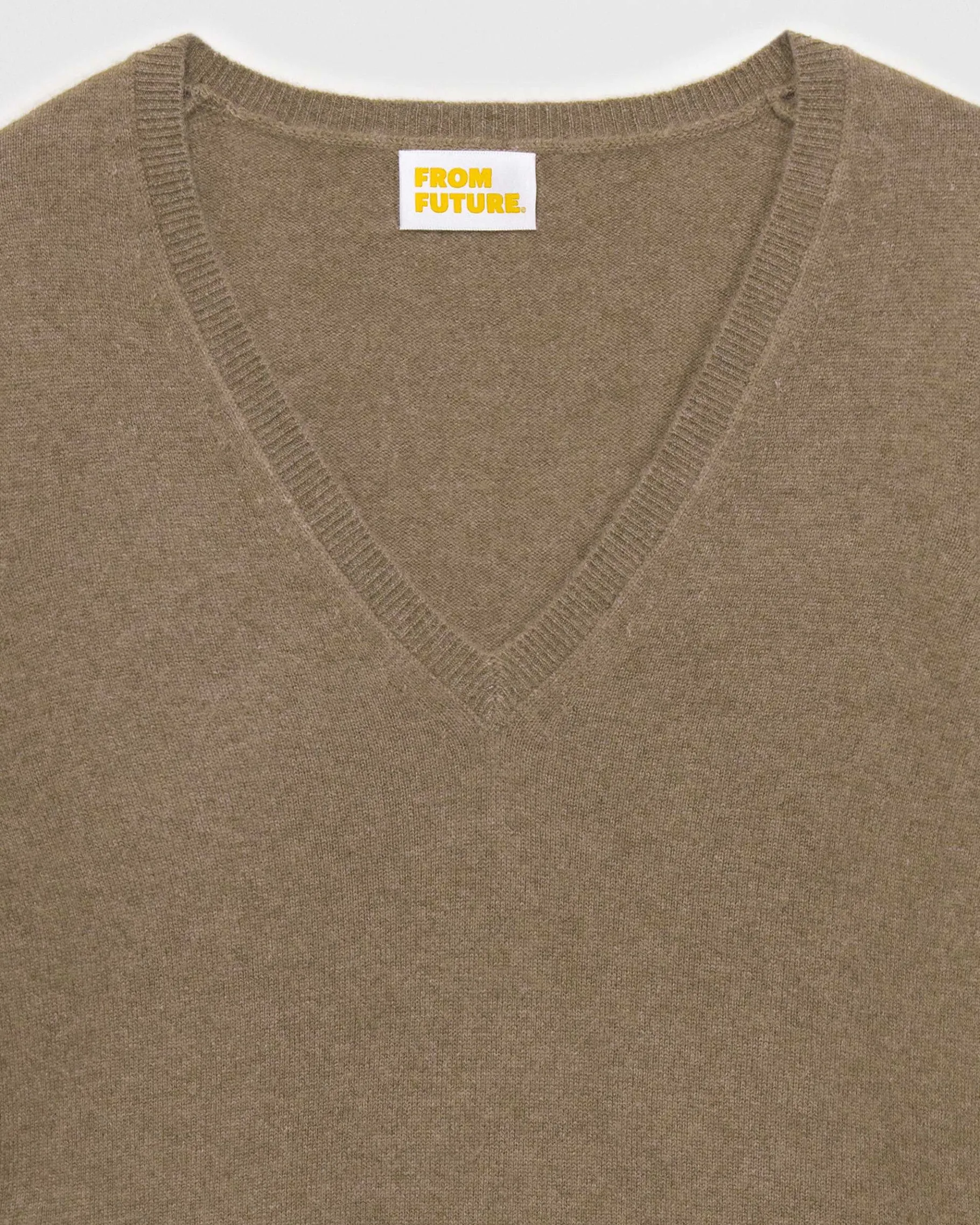 Discount FROM FUTURE Pull Col V Basique Taupe
