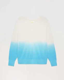 Outlet FROM FUTURE Pull Col V Dip Dye Leger Dd Water Blue