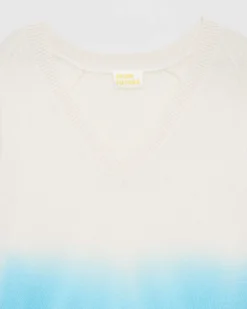 Outlet FROM FUTURE Pull Col V Dip Dye Leger Dd Water Blue