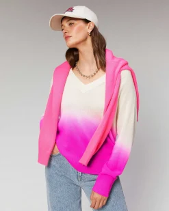 Best FROM FUTURE Pull Col V Dip Dye Leger Camel