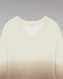 Best FROM FUTURE Pull Col V Dip Dye Leger Camel